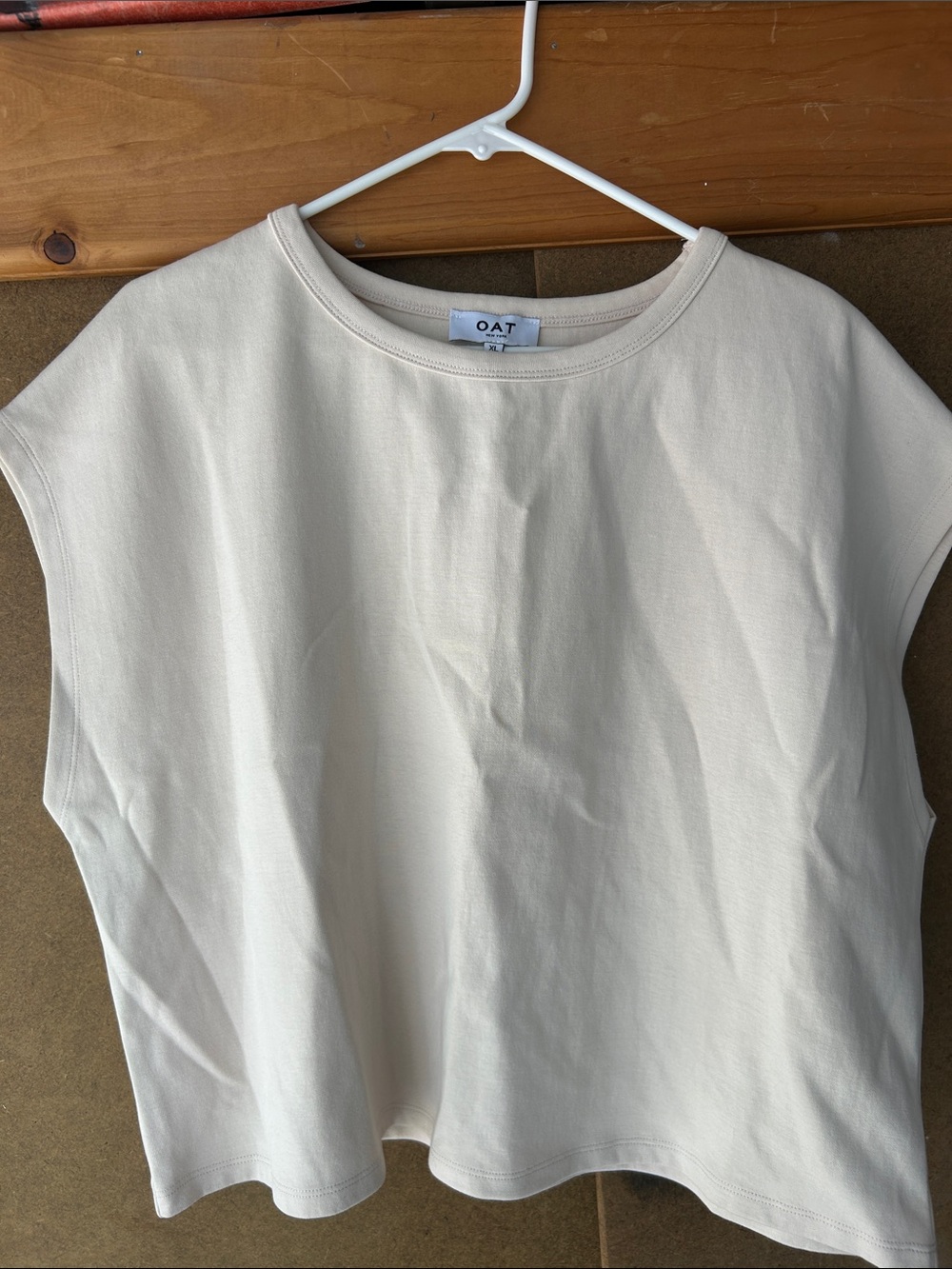 Oat New York Cream Sleeveless Cotton Tank